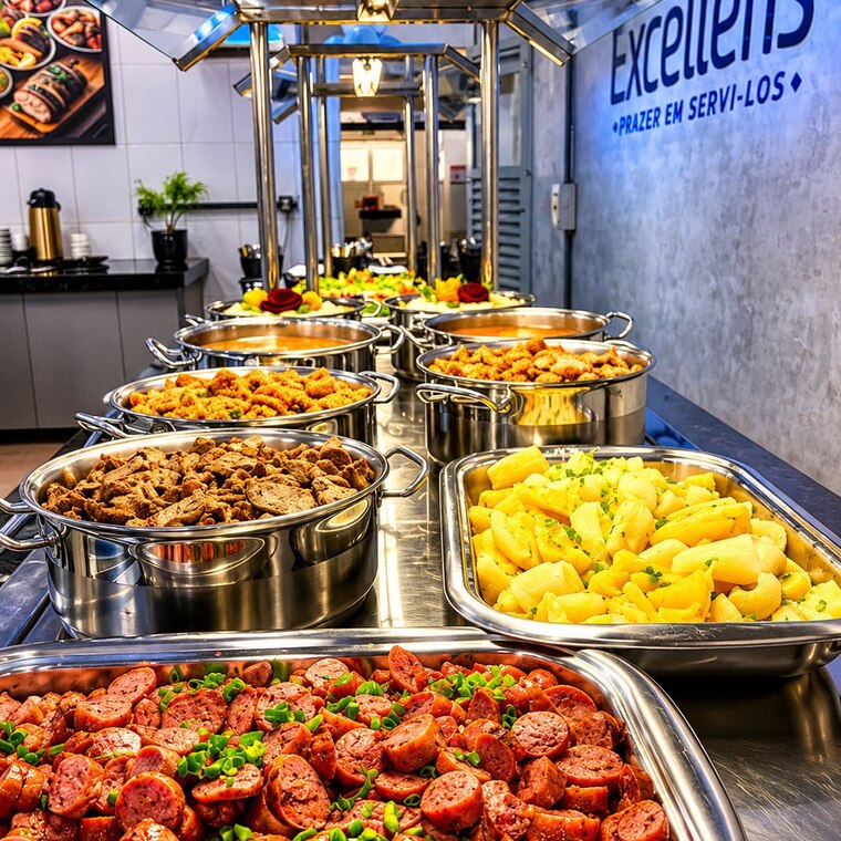 Buffet preparado pela Excellens