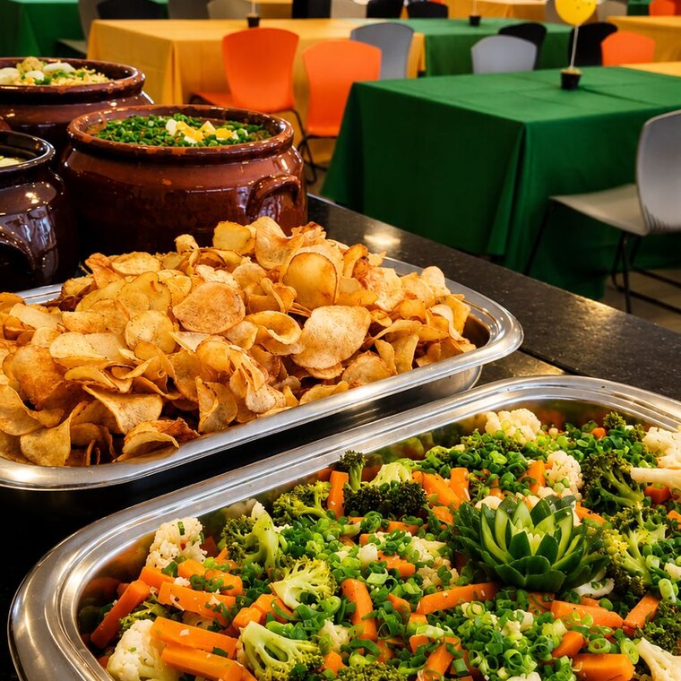 Buffet preparado pela Excellens