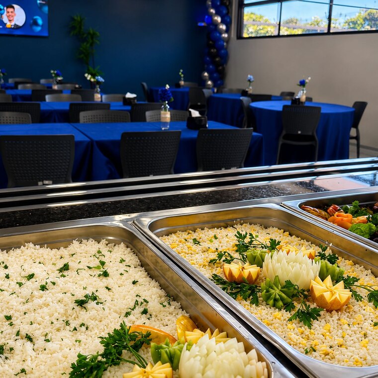 Buffet preparado pela Excellens