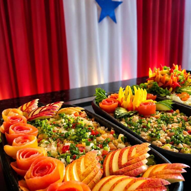 Buffet preparado pela Excellens